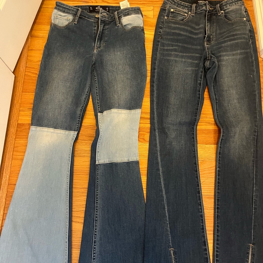 Hollister Two-Tone Blue Flare Jeans